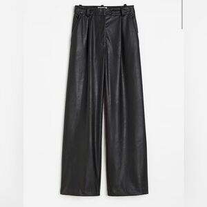 H&M faux leader wide leg pants